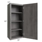 RTA Providence Slate Grey 18" x 42" Wall Cabinet with Glass Door