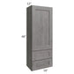 RTA Providence Slate Grey 18" x 48" Wall Cabinet With Drawers with Glass Door