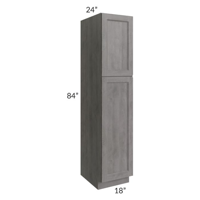 RTA Providence Slate Grey 18" x 84" Wall Pantry with 1 Decorative End Panel and 4 Roll Out Trays