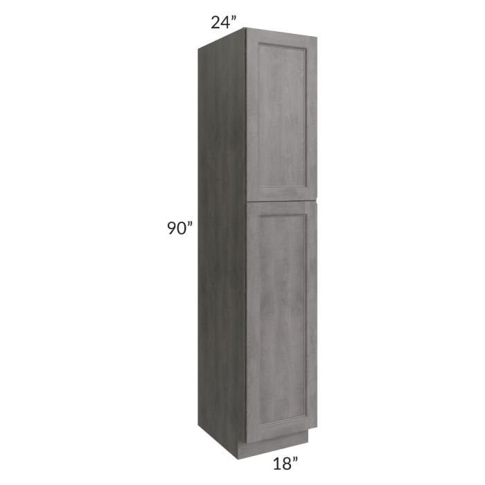 RTA Providence Slate Grey 18" x 90" Wall Pantry with 1 Decorative End Panel