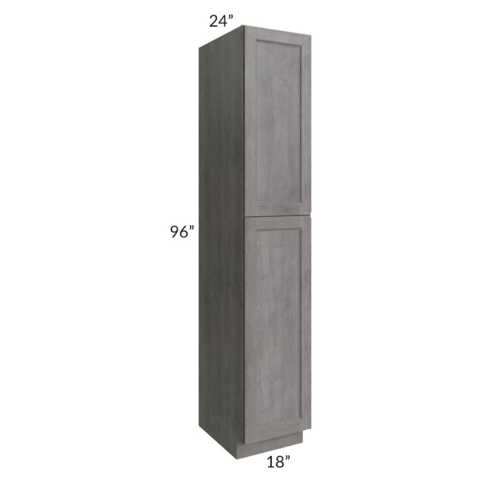 RTA Providence Slate Grey 18" x 96" Wall Pantry with 1 Decorative End Panel and 4 Roll Out Trays