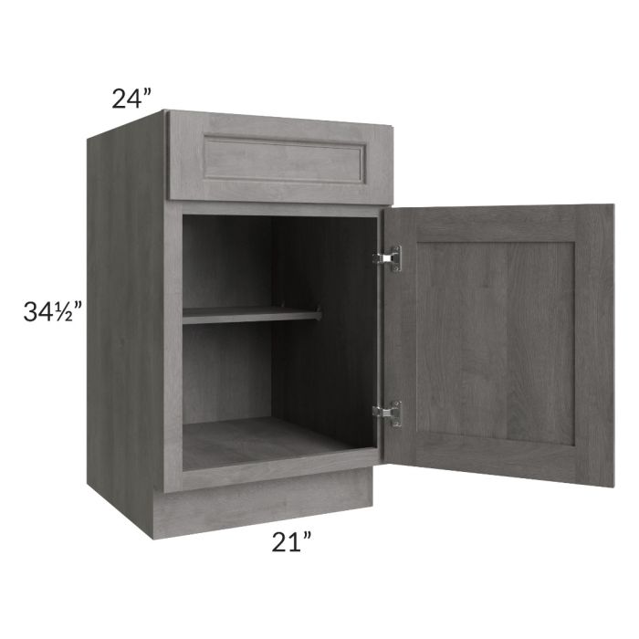 RTA Providence Slate Grey 21" Base Cabinet with 2 Decorative End Panels