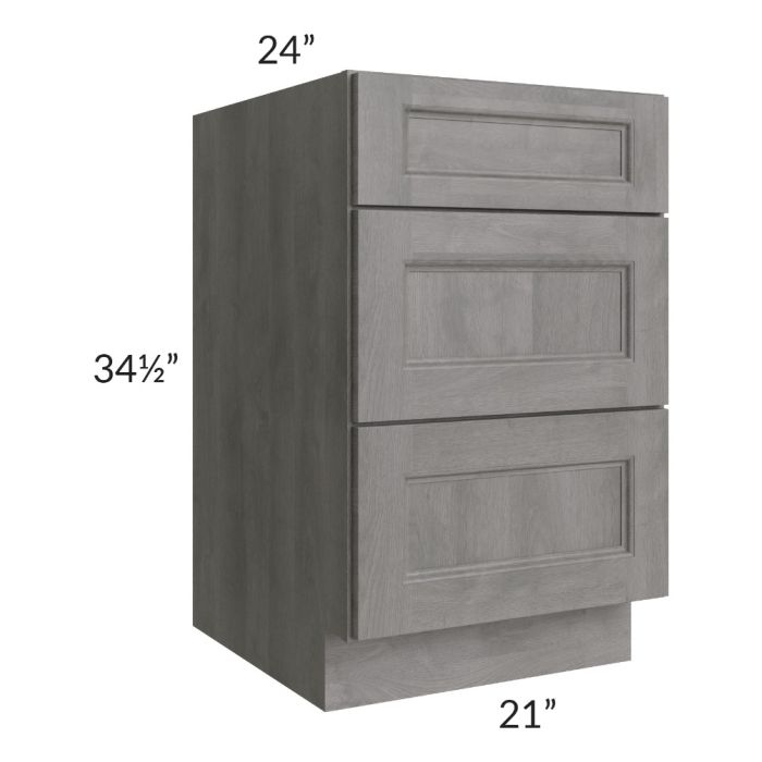 RTA Providence Slate Grey 21" Drawer Base Cabinet with 2 Decorative End Panels