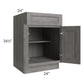 RTA Providence Slate Grey 24" Base Cabinet with 2 Decorative End Panels and 1 Roll Out Tray