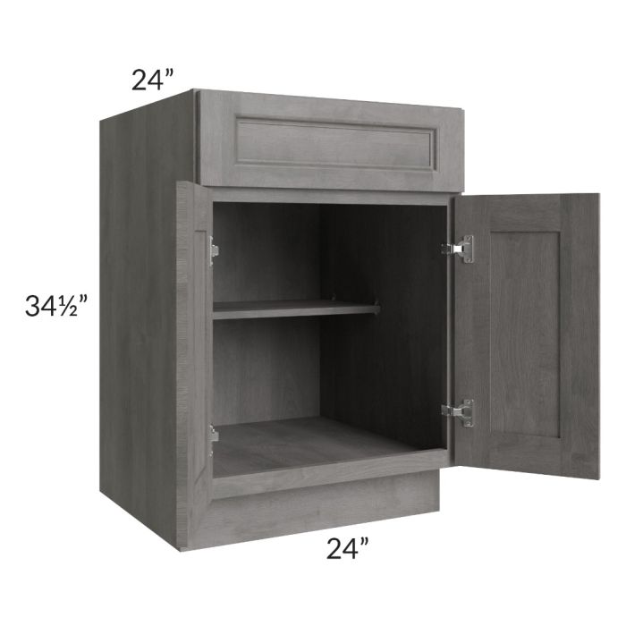 RTA Providence Slate Grey 24" Base Cabinet with 2 Decorative End Panels