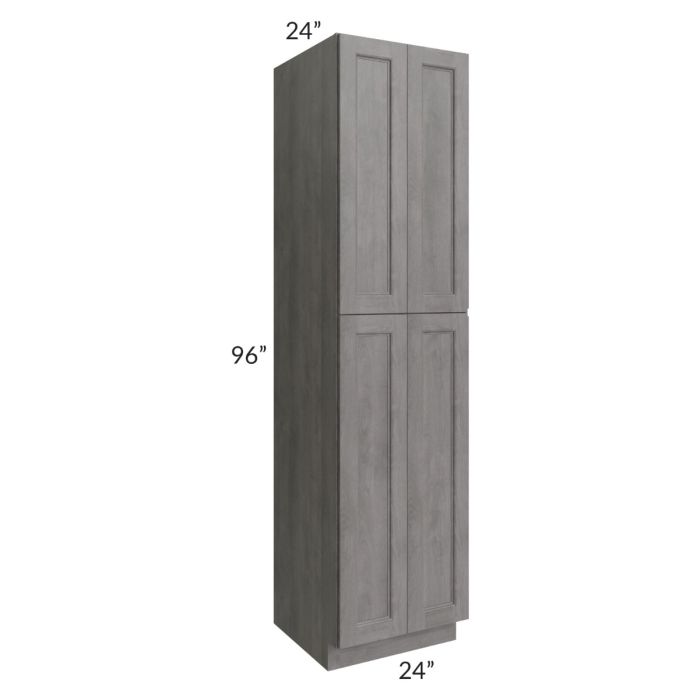 RTA Providence Slate Grey 24" x 96" Wall Pantry with 2 Decorative End Panels