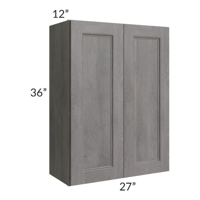 RTA Providence Slate Grey 27" x 36" Wall Cabinet with 1 Decorative End Panel