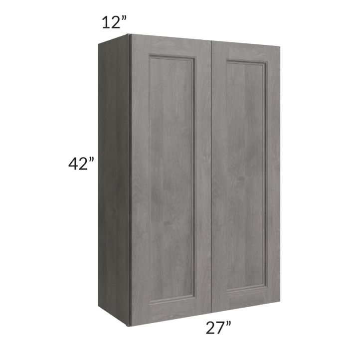 RTA Providence Slate Grey 27" x 42" Wall Cabinet with 2 Decorative End Panels