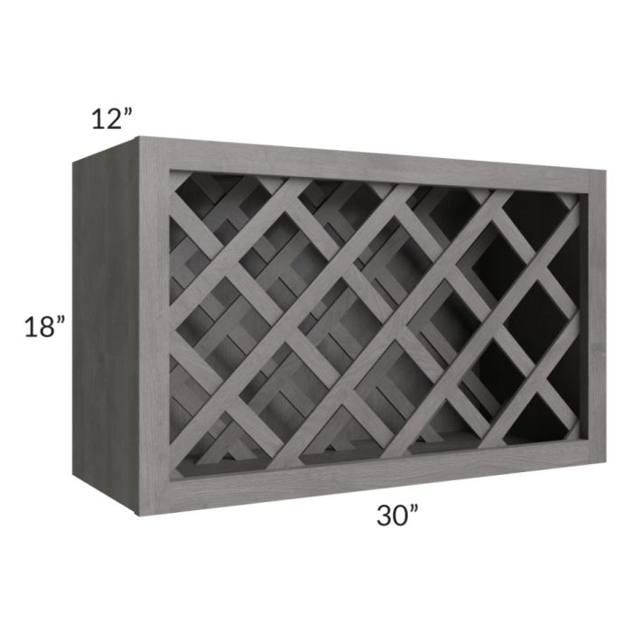RTA Providence Slate Grey 30" x 18" Wine Rack Cabinet