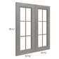 RTA Providence Slate Grey 30" x 36" Mullion Glass Doors Only with Glass Included
