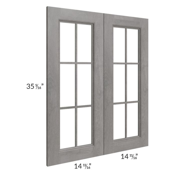 RTA Providence Slate Grey 30" x 36" Mullion Glass Doors Only with Glass Included
