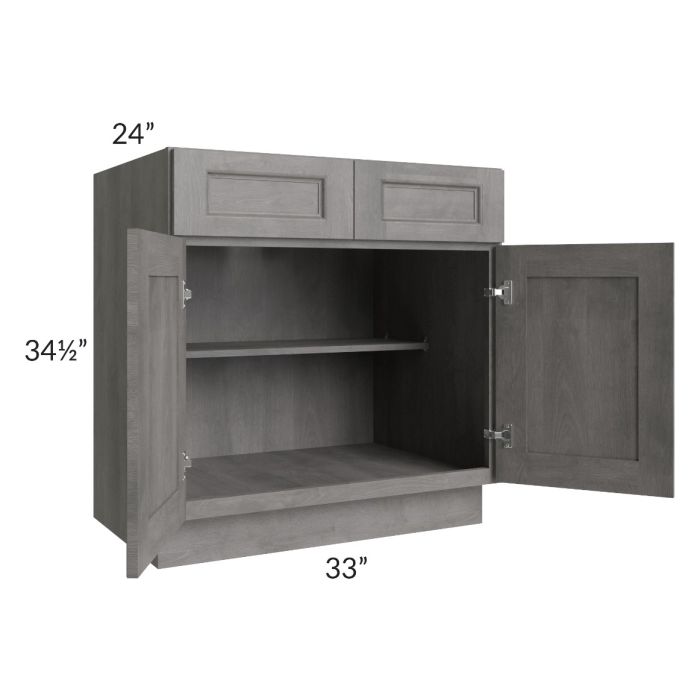 RTA Providence Slate Grey 33" Base Cabinet with 1 Decorative End Panel