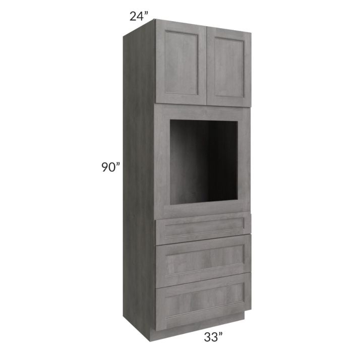 RTA Providence Slate Grey 33" x 90" Oven Cabinet with 1 Decorative End Panel