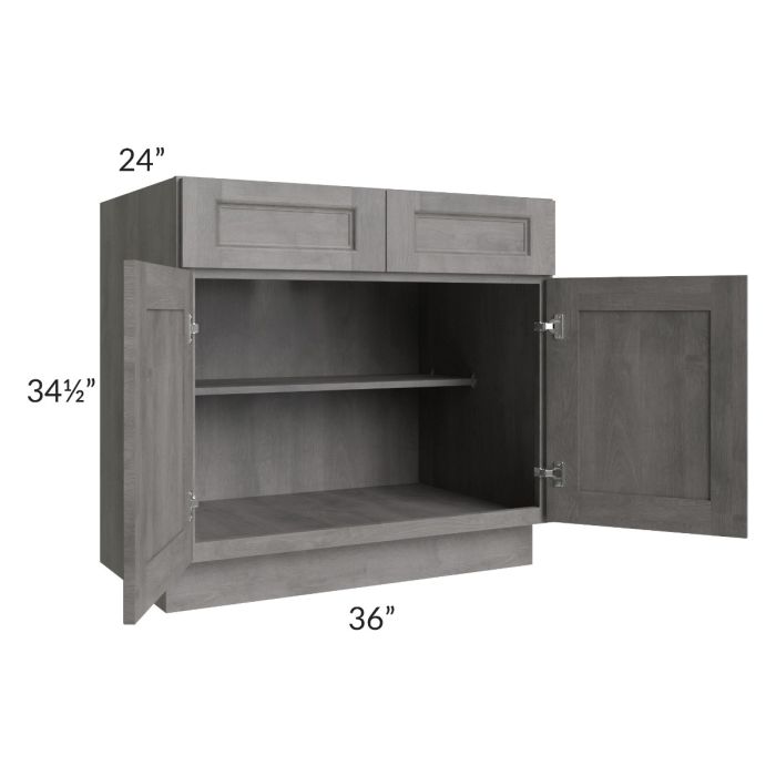 RTA Providence Slate Grey 36" Base Cabinet with 1 Roll Out Tray