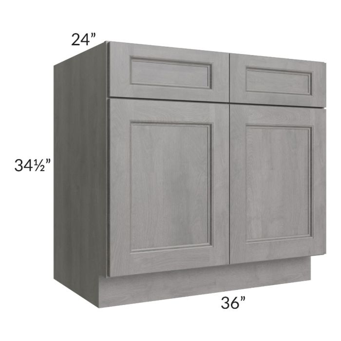 RTA Providence Slate Grey 36" Base Cabinet with 2 Decorative End Panels