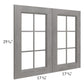 RTA Providence Slate Grey 36" x 30" Mullion Glass Doors Only with Glass Included