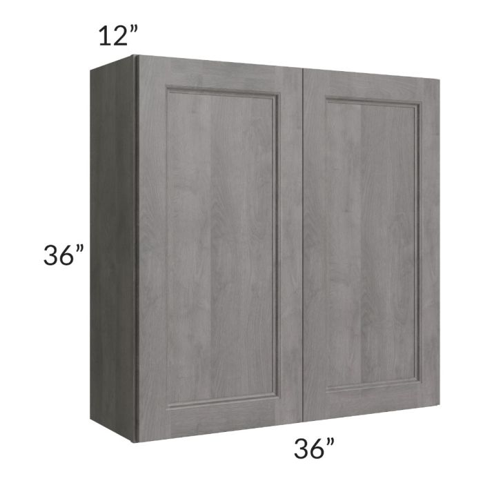 RTA Providence Slate Grey 36" x 36" Wall Cabinet with 1 Decorative End Panel