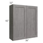 RTA Providence Slate Grey 36" x 42" Wall Cabinet with Glass Door and Mullion Glass Door
