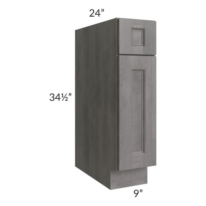 RTA Providence Slate Grey 9" Base Cabinet with 1 Decorative End Panel