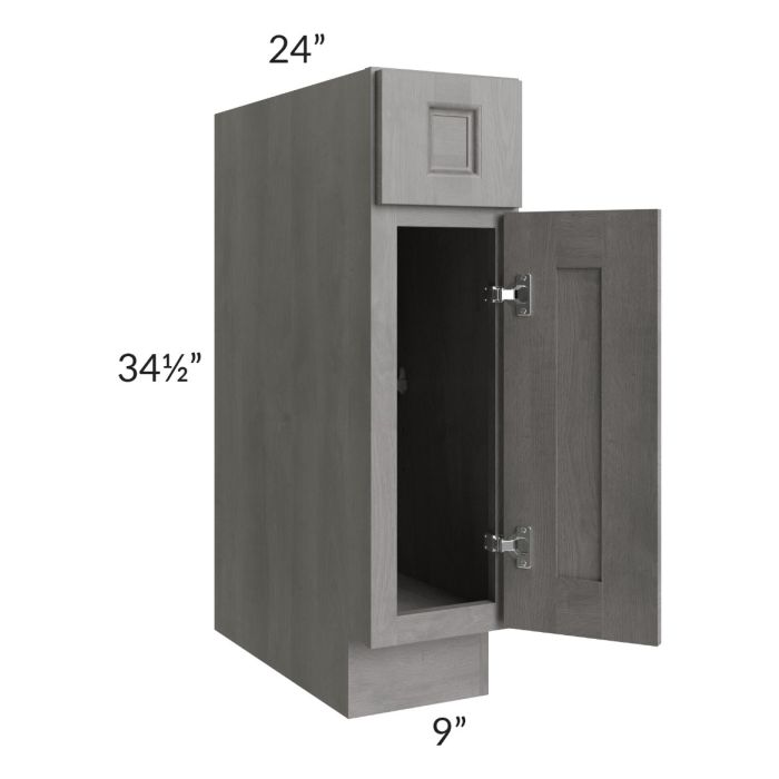 RTA Providence Slate Grey 9" Base Cabinet with 1 Decorative End Panel