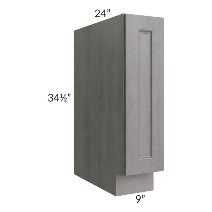 RTA Providence Slate Grey 9" Full Height Door Base Cabinet with 1 Decorative End Panel