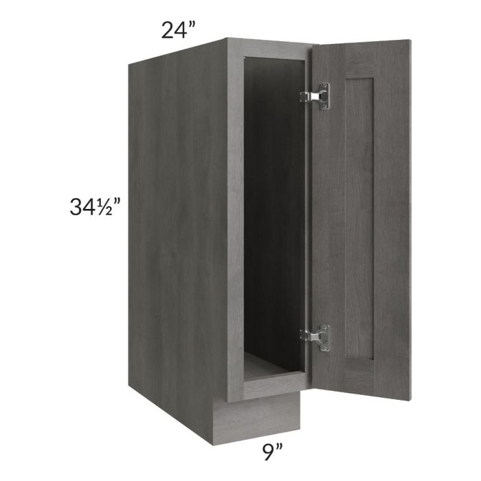 RTA Providence Slate Grey 9" Full Height Door Base Cabinet with 1 Decorative End Panel