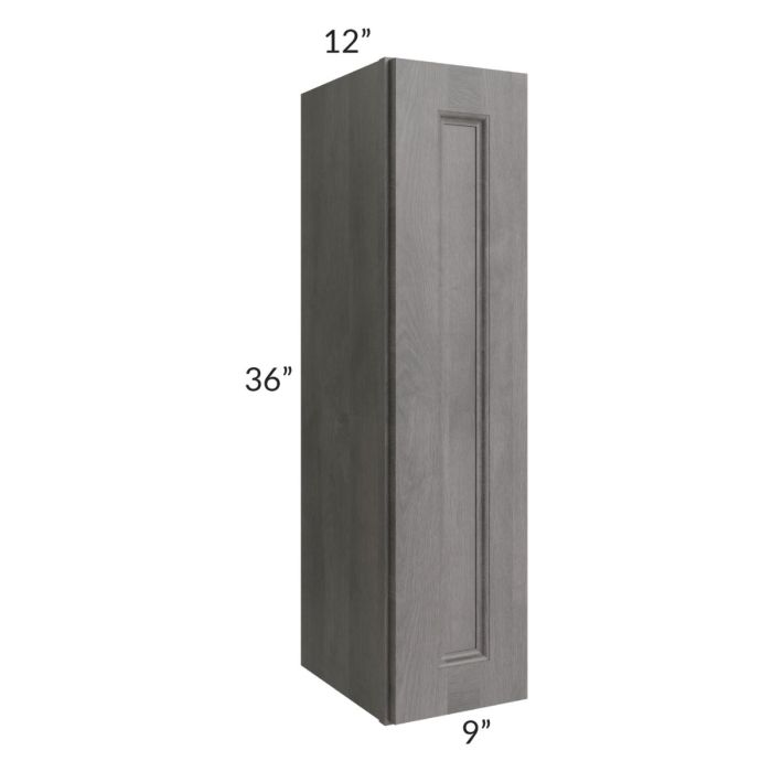 RTA Providence Slate Grey 9" x 36" Wall Cabinet with 1 Decorative End Panel