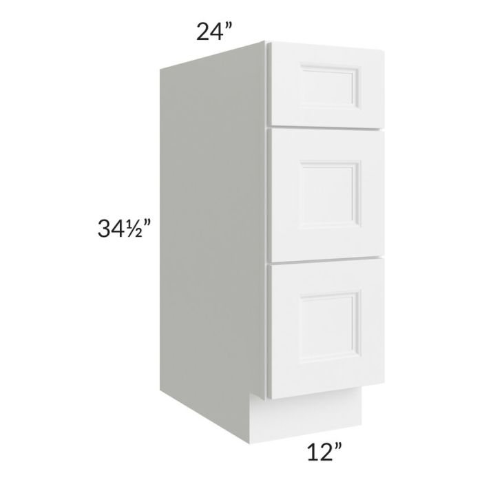 RTA Providence White 12" Drawer Base Cabinet