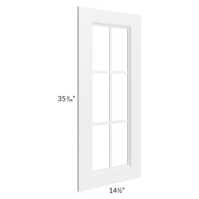 RTA Providence White 15" x 36' Mullion Glass Door Only with Glass Included