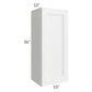 RTA Providence White 15" x 36" Wall Cabinet with 1 Decorative End Panel and Mullion Glass Door