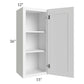 RTA Providence White 15" x 36" Wall Cabinet with 1 Decorative End Panel and Mullion Glass Door