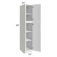 RTA Providence White 15" x 84" Wall Pantry Cabinet with 1 Decorative End Panel and 4 Roll Out Trays