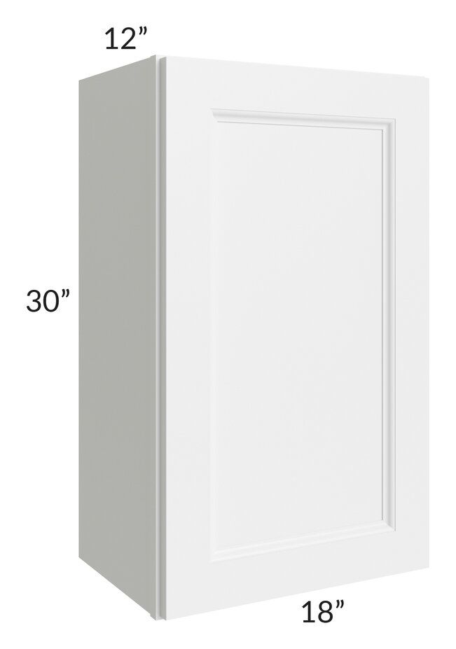 RTA Providence White 18" x 30" Wall Cabinet with 1 Decorative End Panel