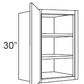 RTA Providence White 18" x 30" Wall Cabinet with 1 Decorative End Panel