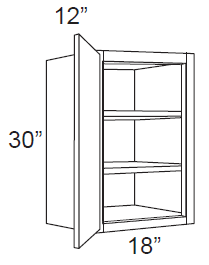 RTA Providence White 18" x 30" Wall Cabinet with 1 Decorative End Panel