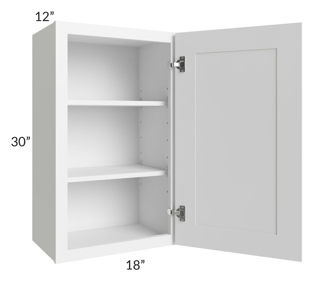 RTA Providence White 18" x 30" Wall Cabinet with 1 Decorative End Panel