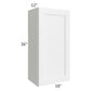 RTA Providence White 18" x 36" Wall Cabinet with 2 Decorative End Panels, Glass Door, and Mullion Glass Door