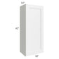 RTA Providence White 18" x 42" Wall Cabinet with Glass Door and Mullion Glass Door
