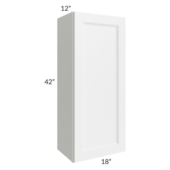 RTA Providence White 18" x 42" Wall Cabinet with Glass Door and Mullion Glass Door
