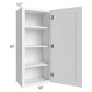 RTA Providence White 18" x 42" Wall Cabinet with Glass Door and Mullion Glass Door