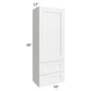 RTA Providence White 18" x 48" Wall Cabinet With Drawers with Glass Door and Mullion Glass Door