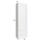 RTA Providence White 18" x 60" Wall Cabinet With Drawers with Glass Door