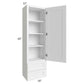 RTA Providence White 18" x 60" Wall Cabinet With Drawers with Glass Door
