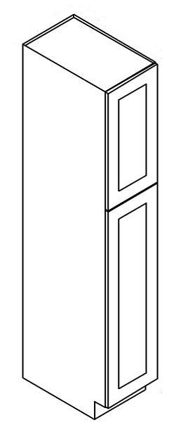 RTA Providence White 18" x 84" Wall Pantry Cabinet with 2 Decorative End Panels and 4 Roll Out Trays