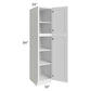 RTA Providence White 18" x 84" Wall Pantry Cabinet with 2 Decorative End Panels and 4 Roll Out Trays