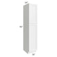 RTA Providence White 18" x 90" Wall Pantry Cabinet with 1 Decorative End Panel and 3 Roll Out Trays