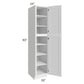 RTA Providence White 18" x 90" Wall Pantry Cabinet with 2 Decorative End Panels and 1 Roll Out Tray