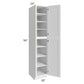 RTA Providence White 18" x 96" Wall Pantry Cabinet with 2 Decorative End Panels and 2 Roll Out Trays