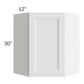 RTA Providence White 24" x 30" Wall Diagonal Corner Cabinet with Mullion Glass Door