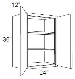 RTA Providence White 24" x 36" Wall Cabinet with 1 Decorative End Panel and Mullion Glass Door